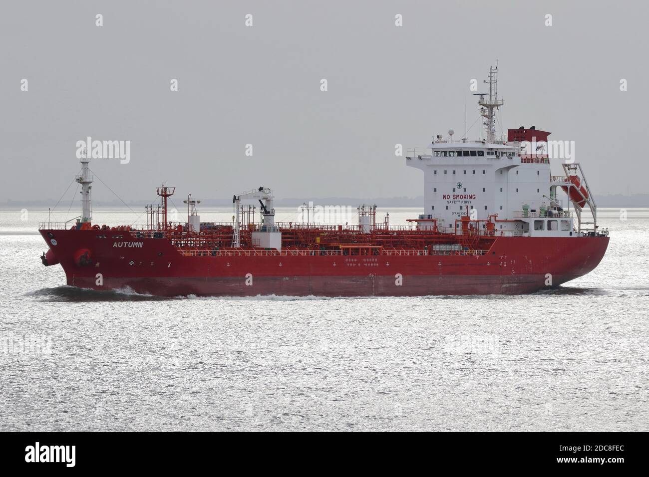 The tanker Autumn will pass Cuxhaven on August 22, 2020 on its way to the North Sea. Stock Photo