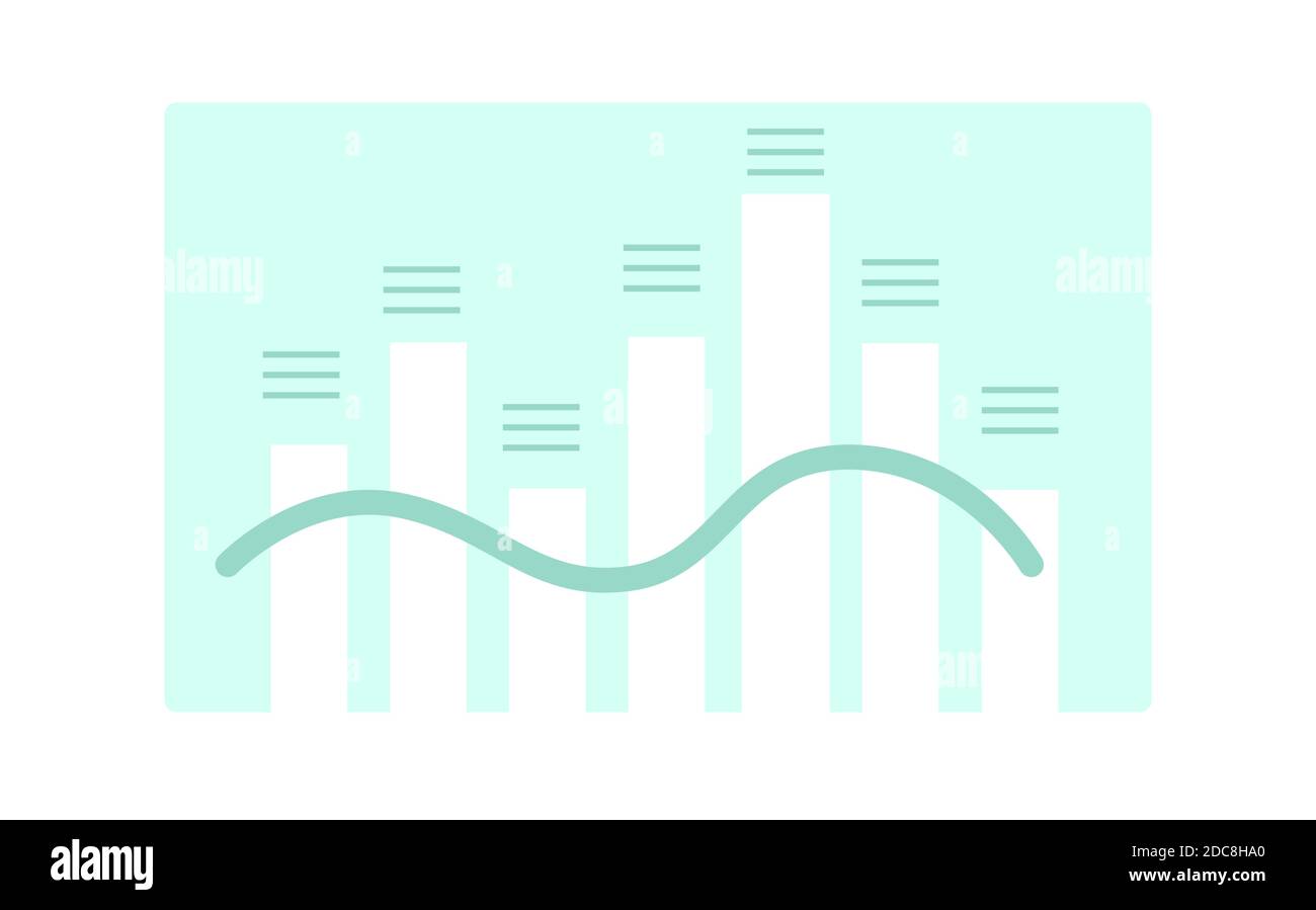 Abstract chart, financial graph, analytics element cartoon vector illustration Stock Vector