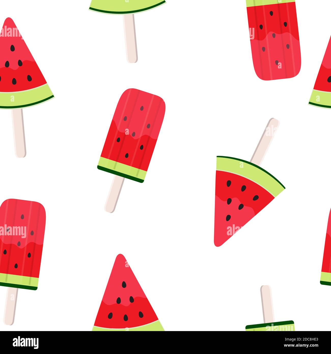 Watermelon Ice Cream Seamless Pattern Background Illustration Stock ...
