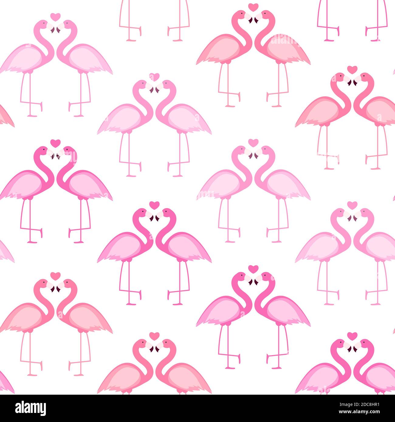 Cute Seamless Flamingo Pattern Illustration Stock Photo - Alamy