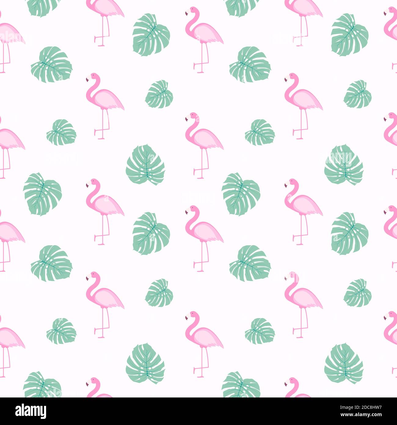 Cute Seamless Flamingo Pattern Illustration Stock Photo - Alamy
