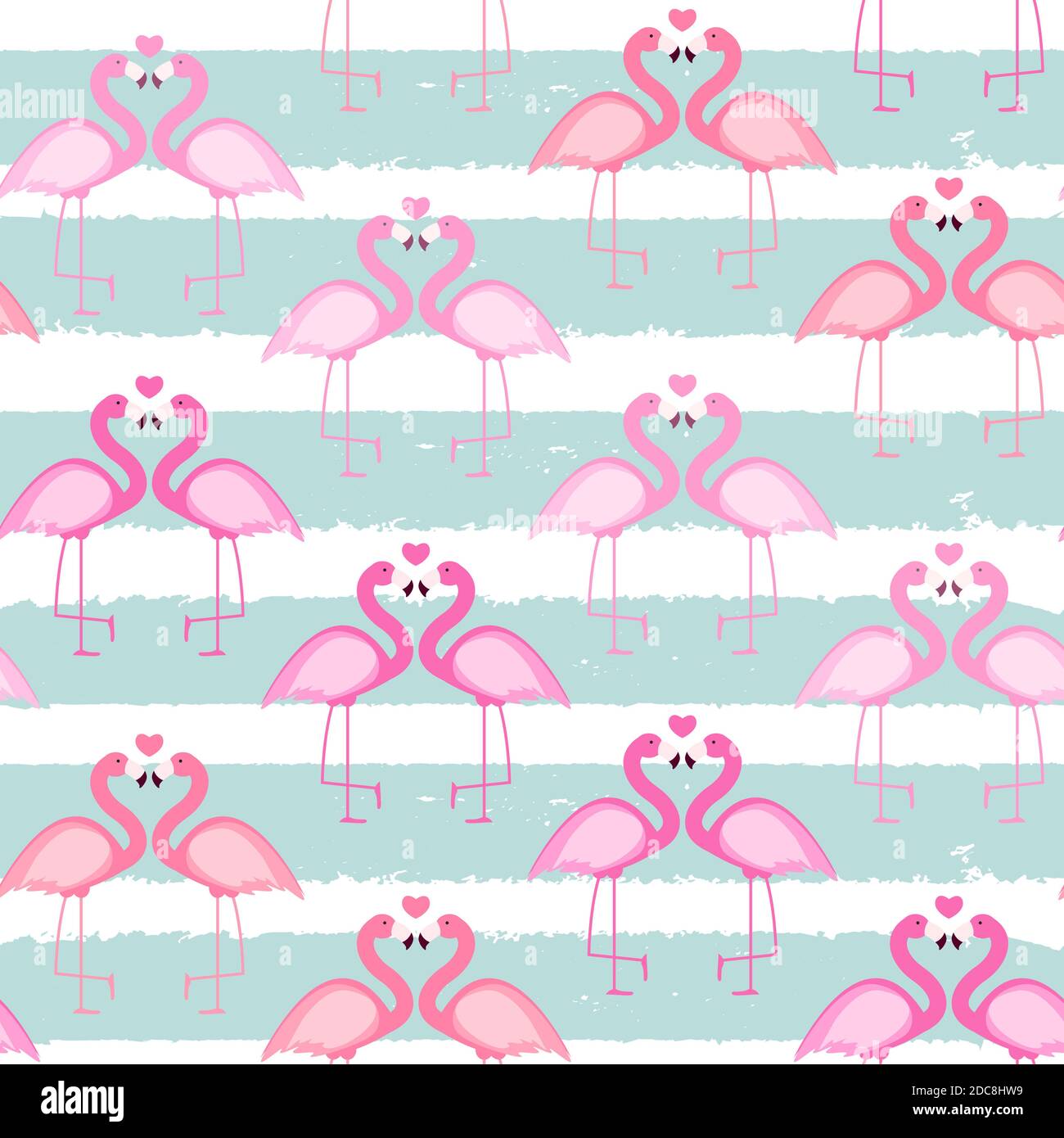 Cute Seamless Flamingo Pattern Illustration Stock Photo - Alamy