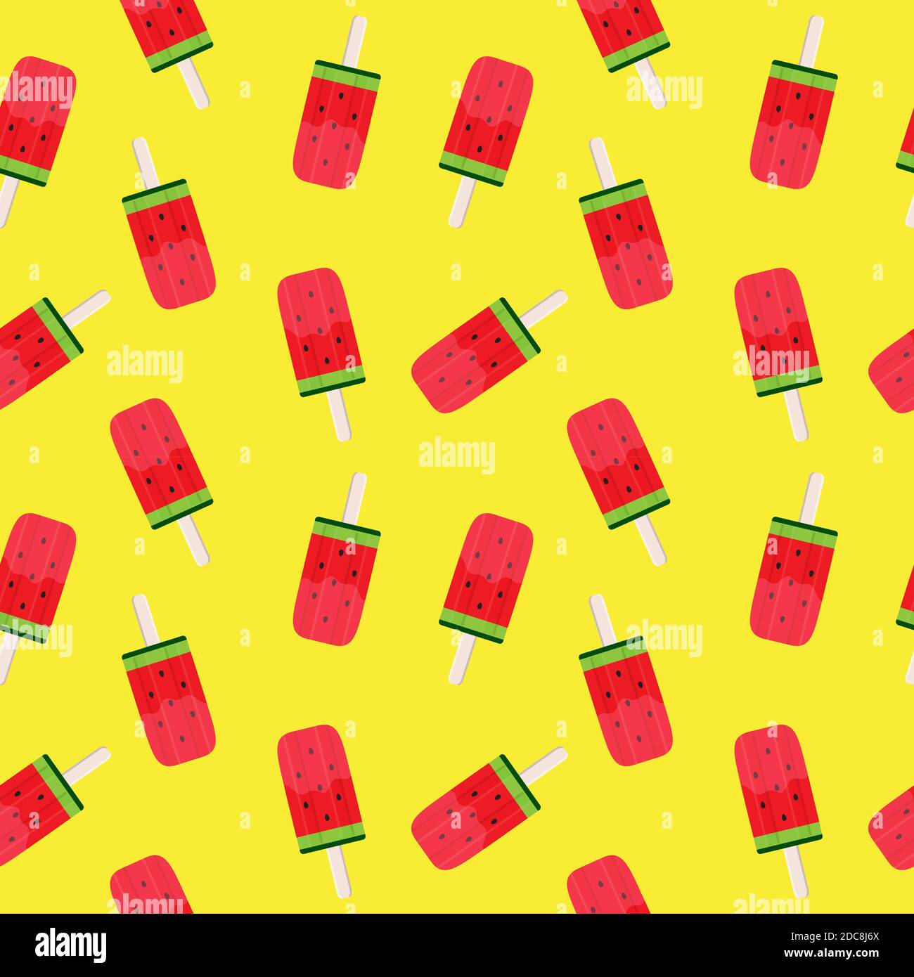 Watermelon Ice Cream Seamless Pattern Background Illustration Stock ...