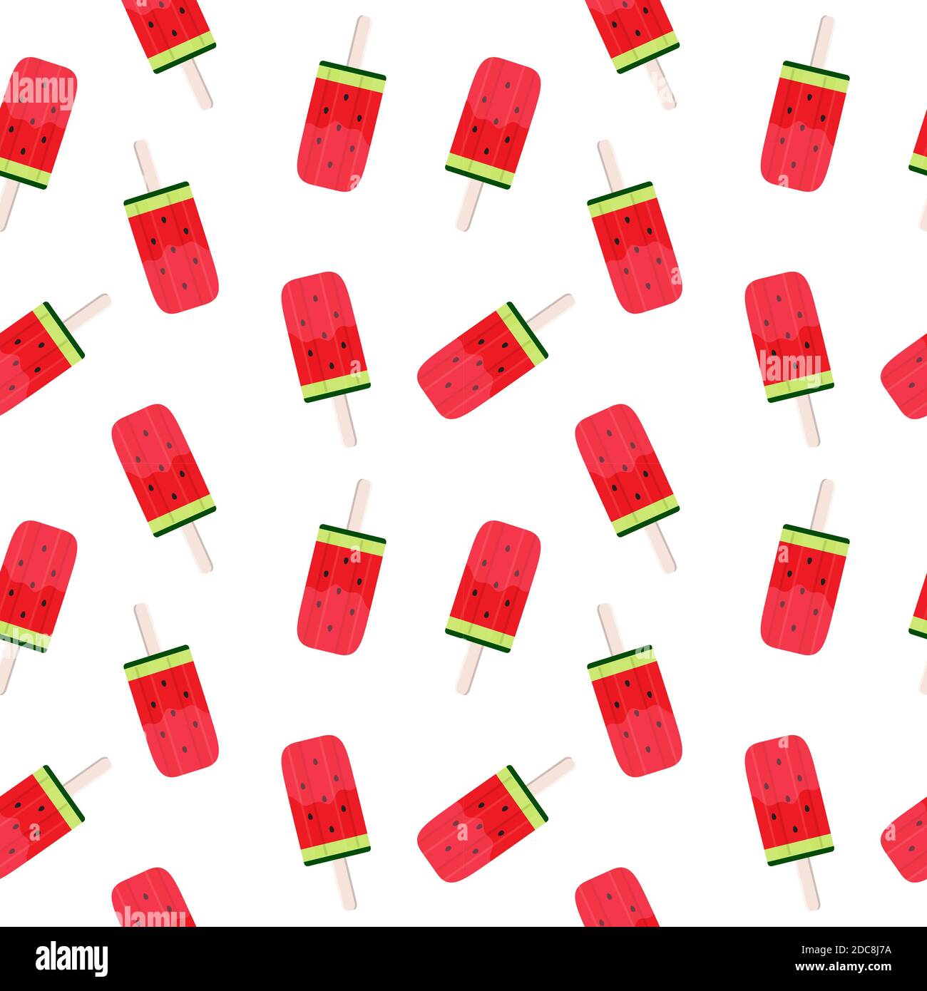 Watermelon Ice Cream Seamless Pattern Background Illustration Stock ...