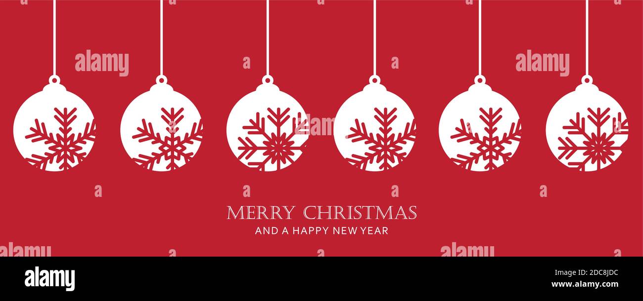 red hanging snowflakes christmas card vector illustration EPS10 Stock Vector