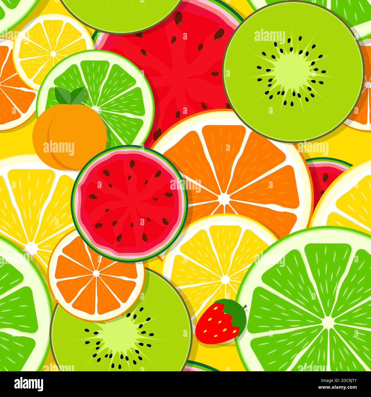Mixed fruit Seamless Pattern background Illustration Stock Photo - Alamy
