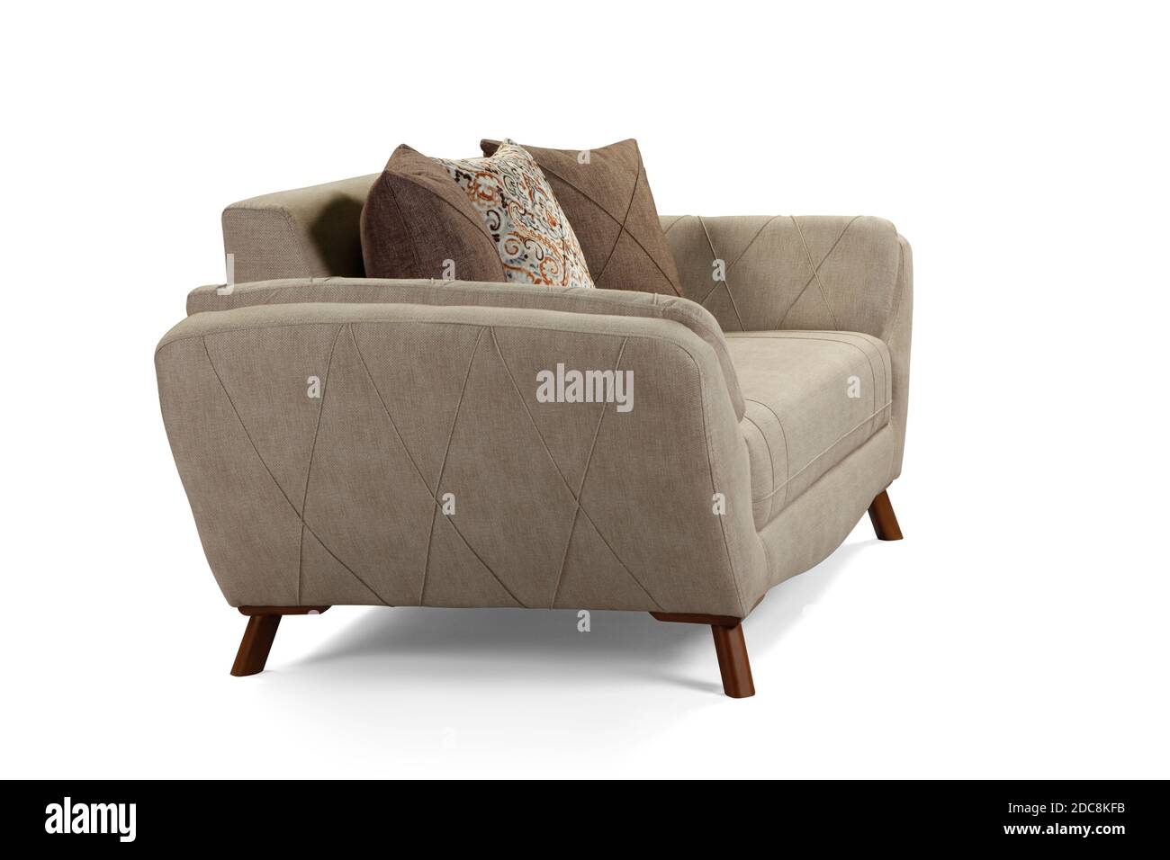 Modern comfortable furniture on white background . side view Stock