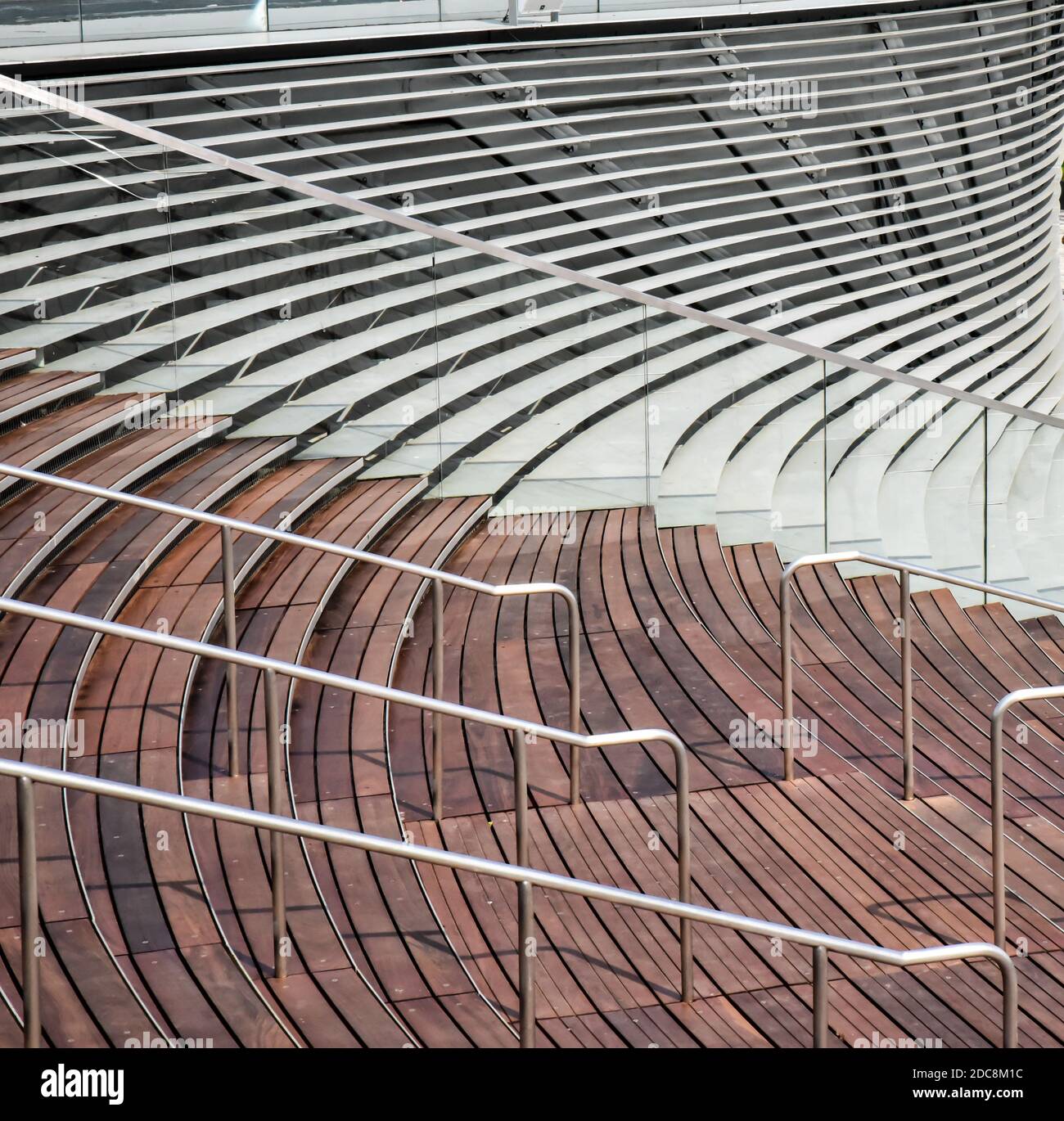 big amphitheater steps and seats outdoors in the city Stock Photo
