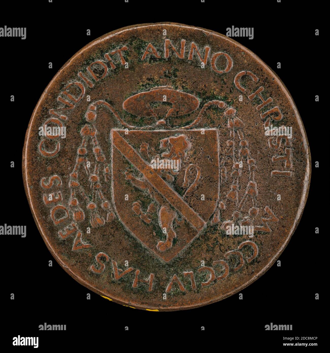 Roman 15th Century, (artist), Barbo Shield, 1455, bronze, overall (diameter): 3.47 cm (1 3/8 in.), gross weight: 31.25 gr (0.069 lb.), axis: 7:00 Stock Photo