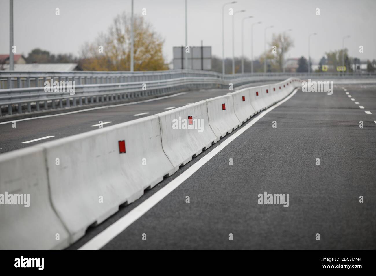 Shallow depth of field (selective focus) image with concrete Jersey