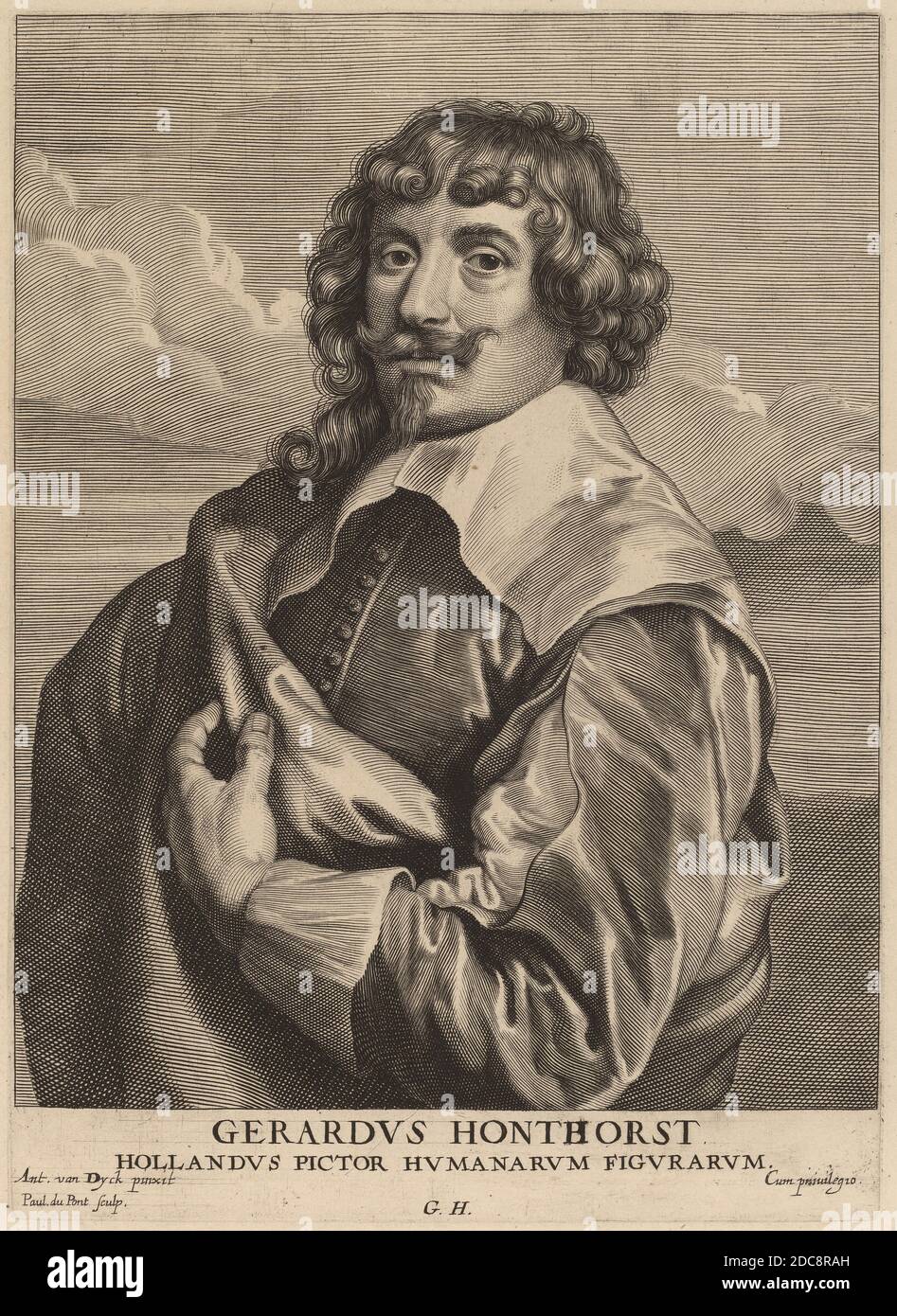 Paulus Pontius, (artist), Flemish, 1603 - 1658, Sir Anthony van Dyck, (artist after), Flemish, 1599 - 1641, Gerrit van Honthorst, Iconography, (series), probably 1626/1641, engraving Stock Photo