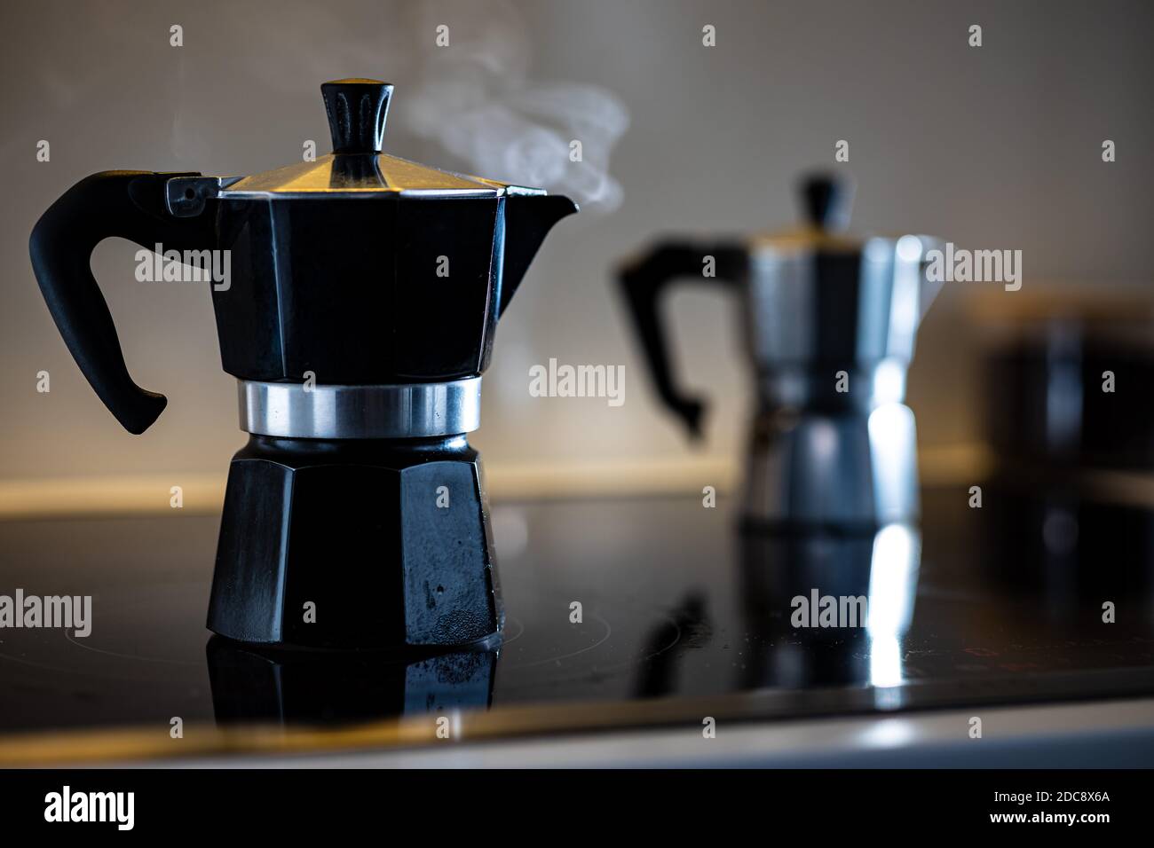 Italian style stove top coffee maker Moka pot Stock Photo Alamy