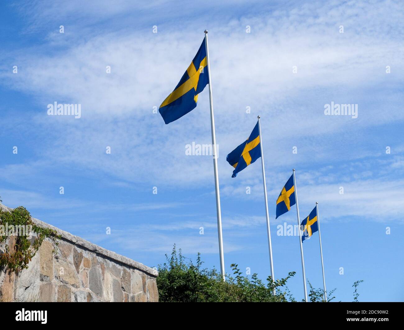 Swedish flag flags pole poles hi-res stock photography and images - Alamy