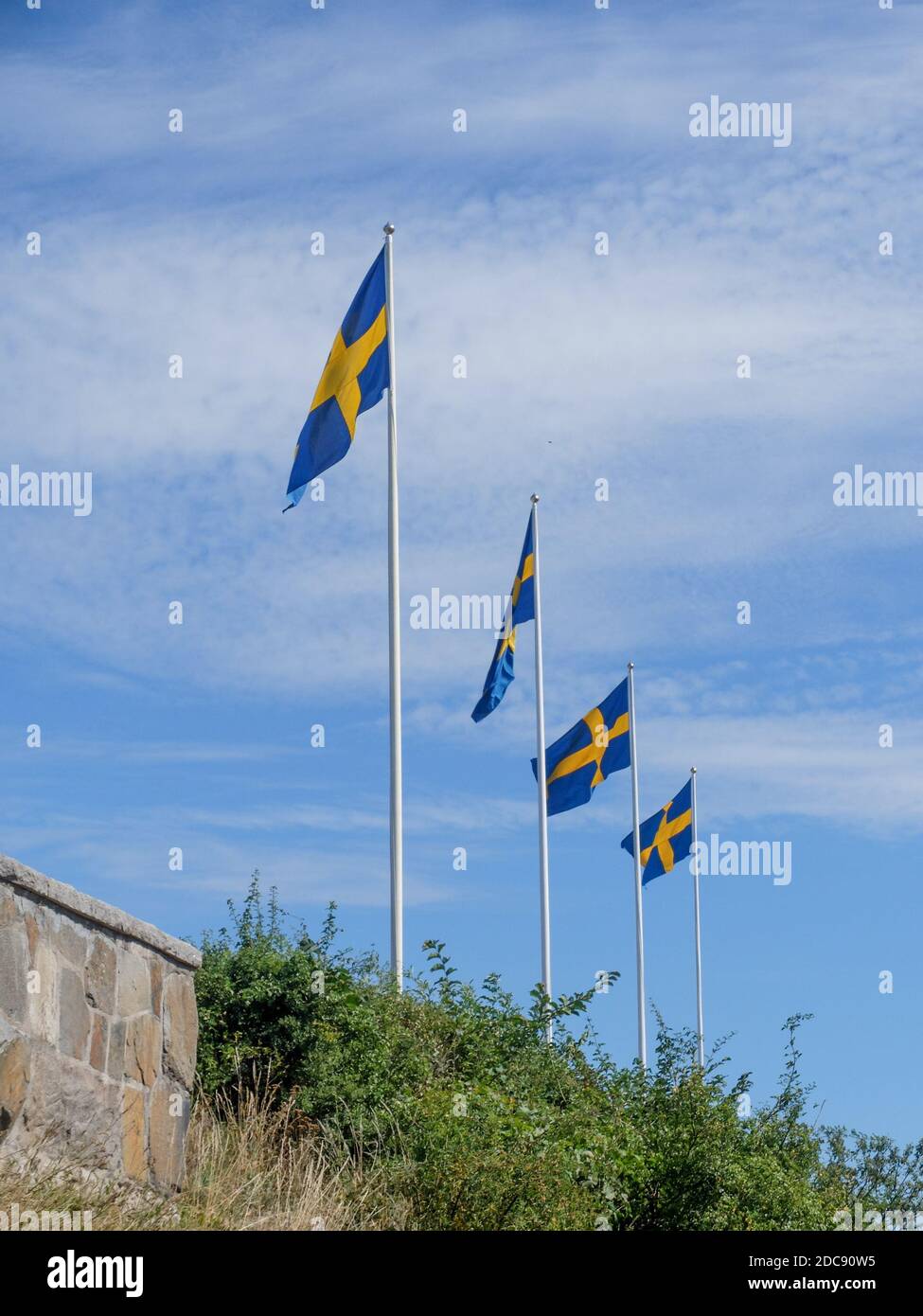 Swedish flag flags pole poles hi-res stock photography and images - Alamy