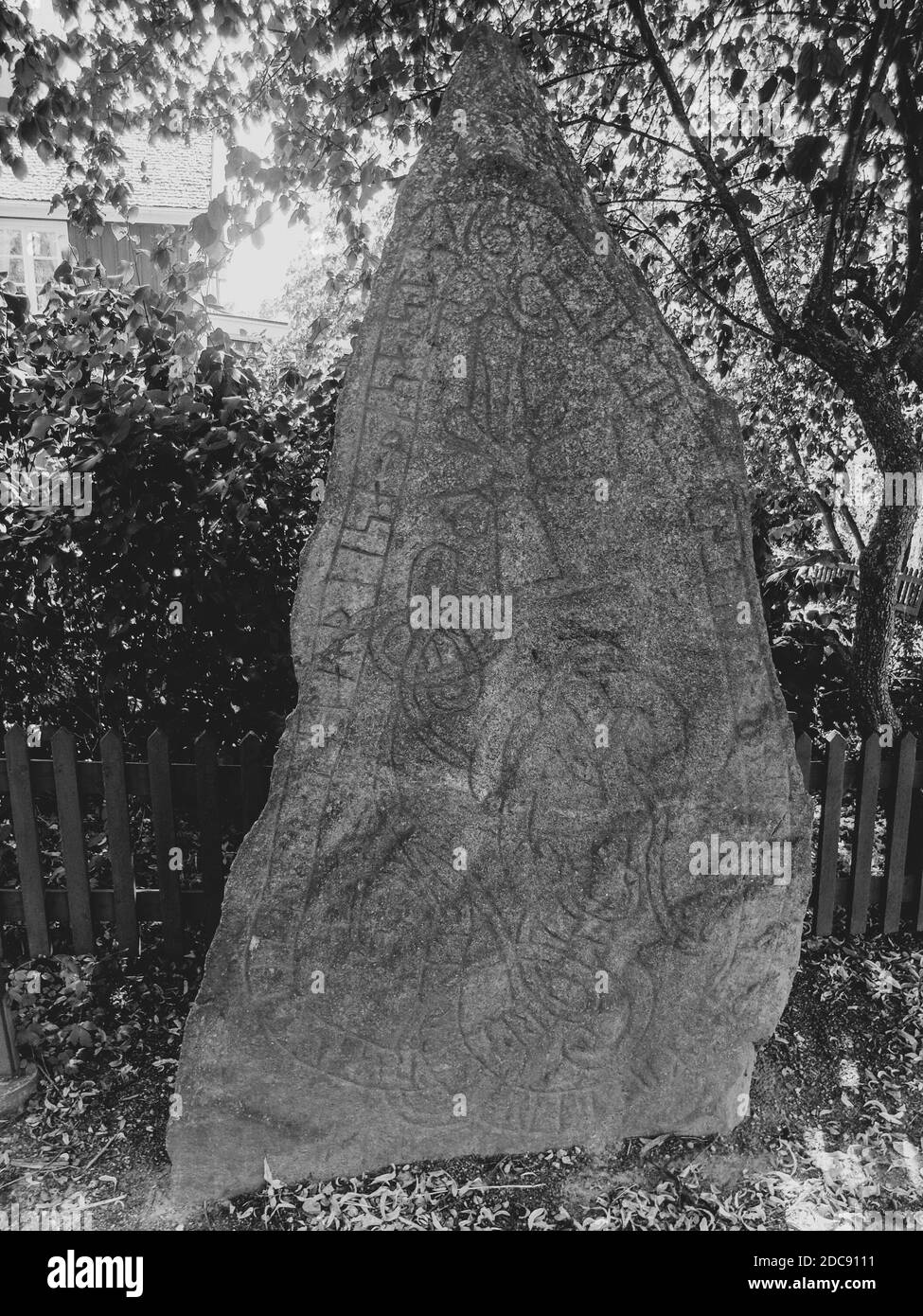 Craftmanship Rune Rune stone Hanstastene in Skansen outdoor craftsmanship museum Stock ...