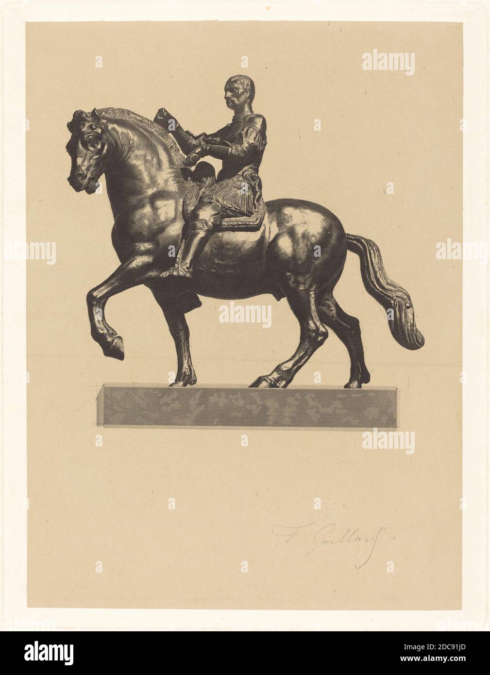 Ferdinand Gaillard, (artist), French, 1834 - 1887, Donatello, (artist after), Florentine, c. 1386 - 1466, Gattamelata, engraving on Chinese paper Stock Photo