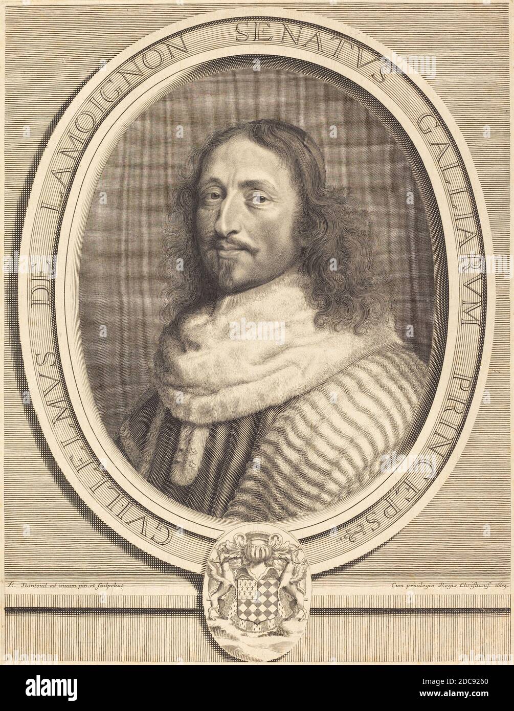 Robert Nanteuil, (artist), French, 1623 - 1678, Guillaume de Lamoignon, 1663, engraving Stock Photo