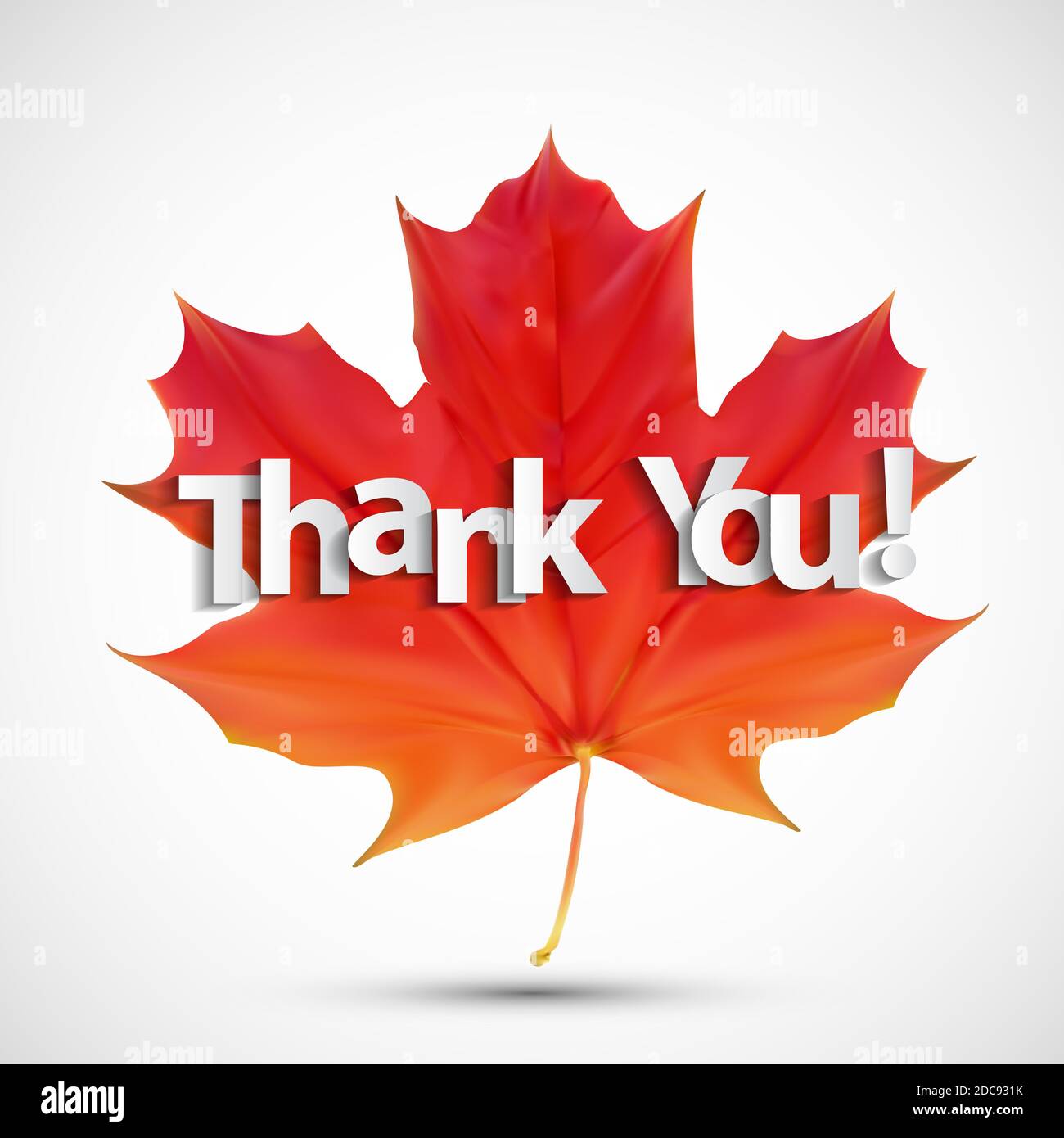 Paper art of thank you lettering background. Illustration Stock Photo