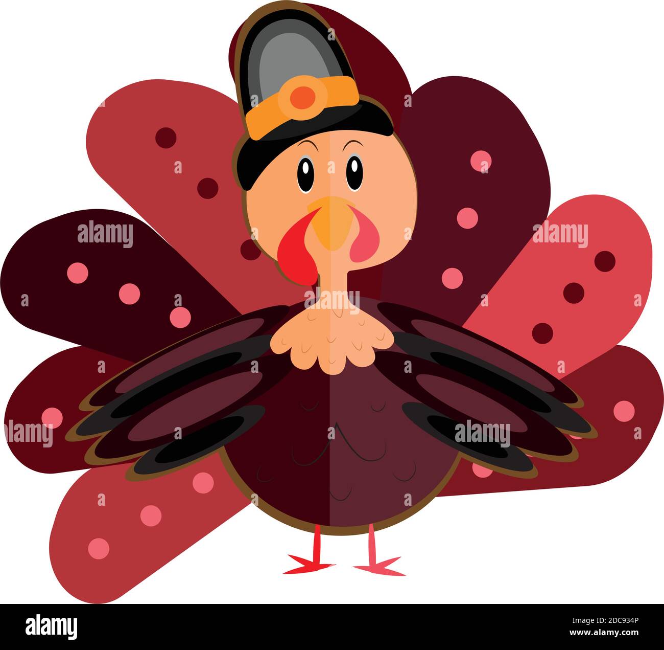 Cartoon of a turkey kawaii Stock Vector