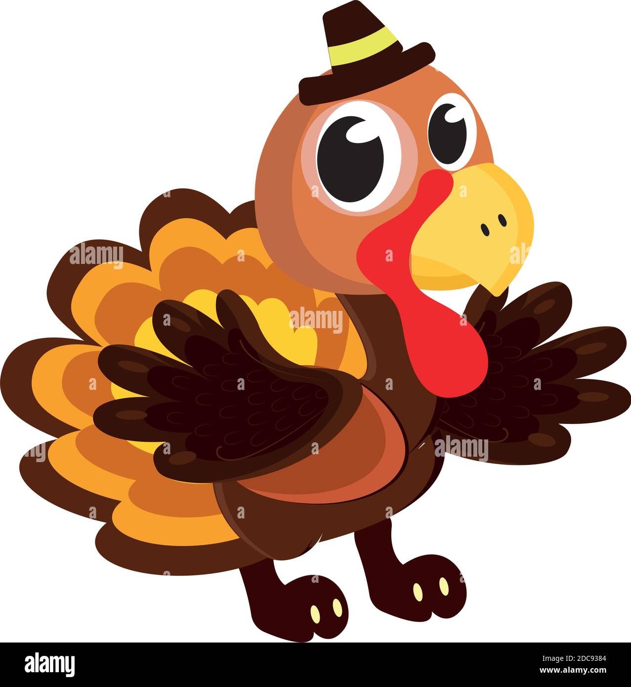 Cartoon of a turkey kawaii Stock Vector