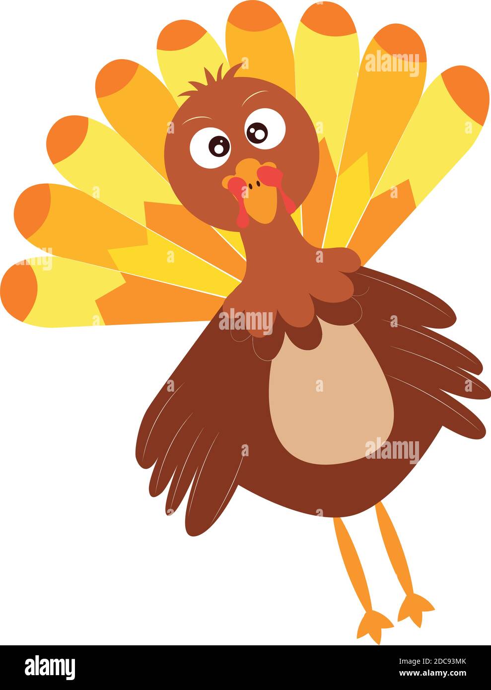 Cartoon of a turkey kawaii Stock Vector