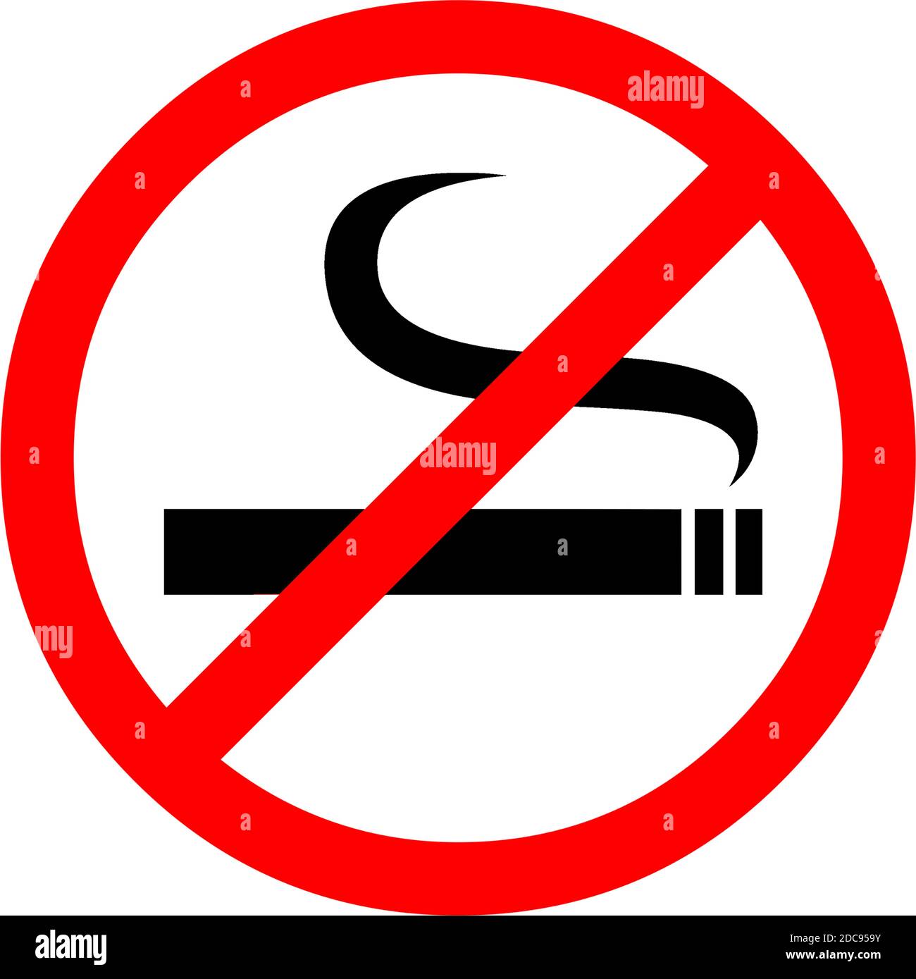 smoking not allowed sign. Red prohibition symbol sign Stock Vector