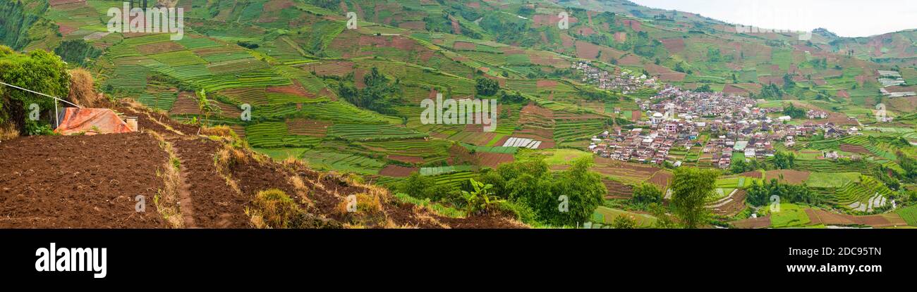 Panoramic Photo of Wonosobo Town and Surrounding Scenery, Dieng Plateau ...
