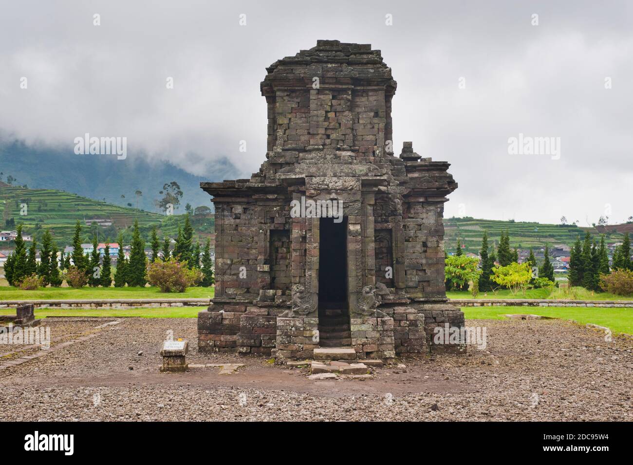 Temple at Candi Arjuna Hindu Temple Complex, Dieng Plateau, Central Java, Indonesia, Asia, Asia Stock Photo