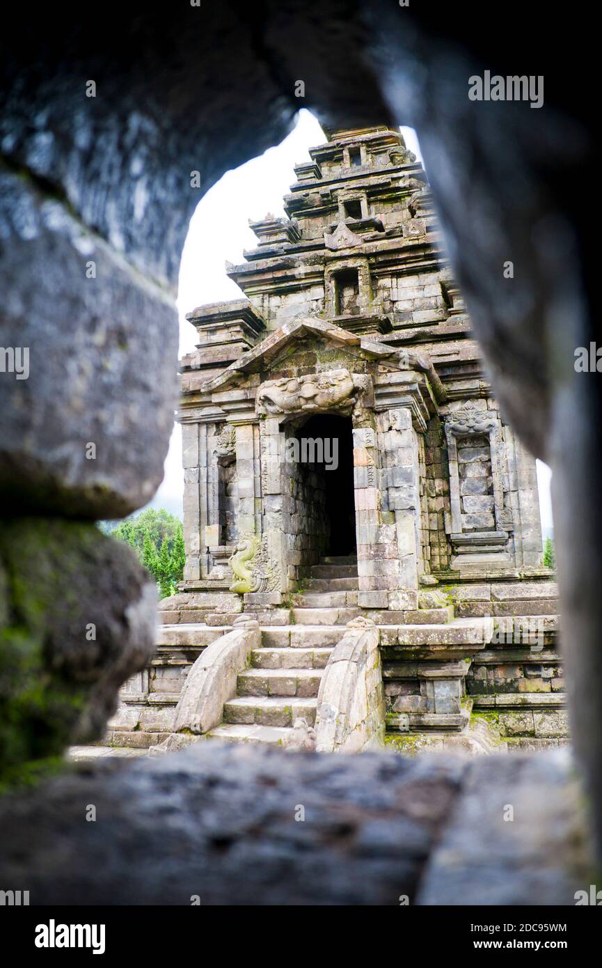 Hindu Temple at Candi Arjuna Temple Complex, Dieng Plateau, Central Java, Indonesia, Asia Stock Photo