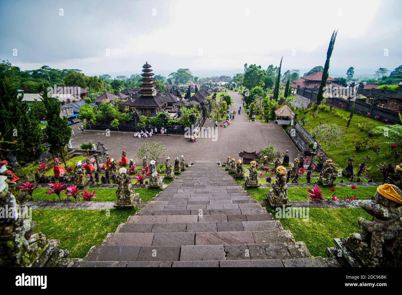 Besakih Temple (Mother Temple of Besakih, Pura Besakih) on the Slopes of Mount Agung, Bali, Indonesia, Asia, background with copy space Stock Photo