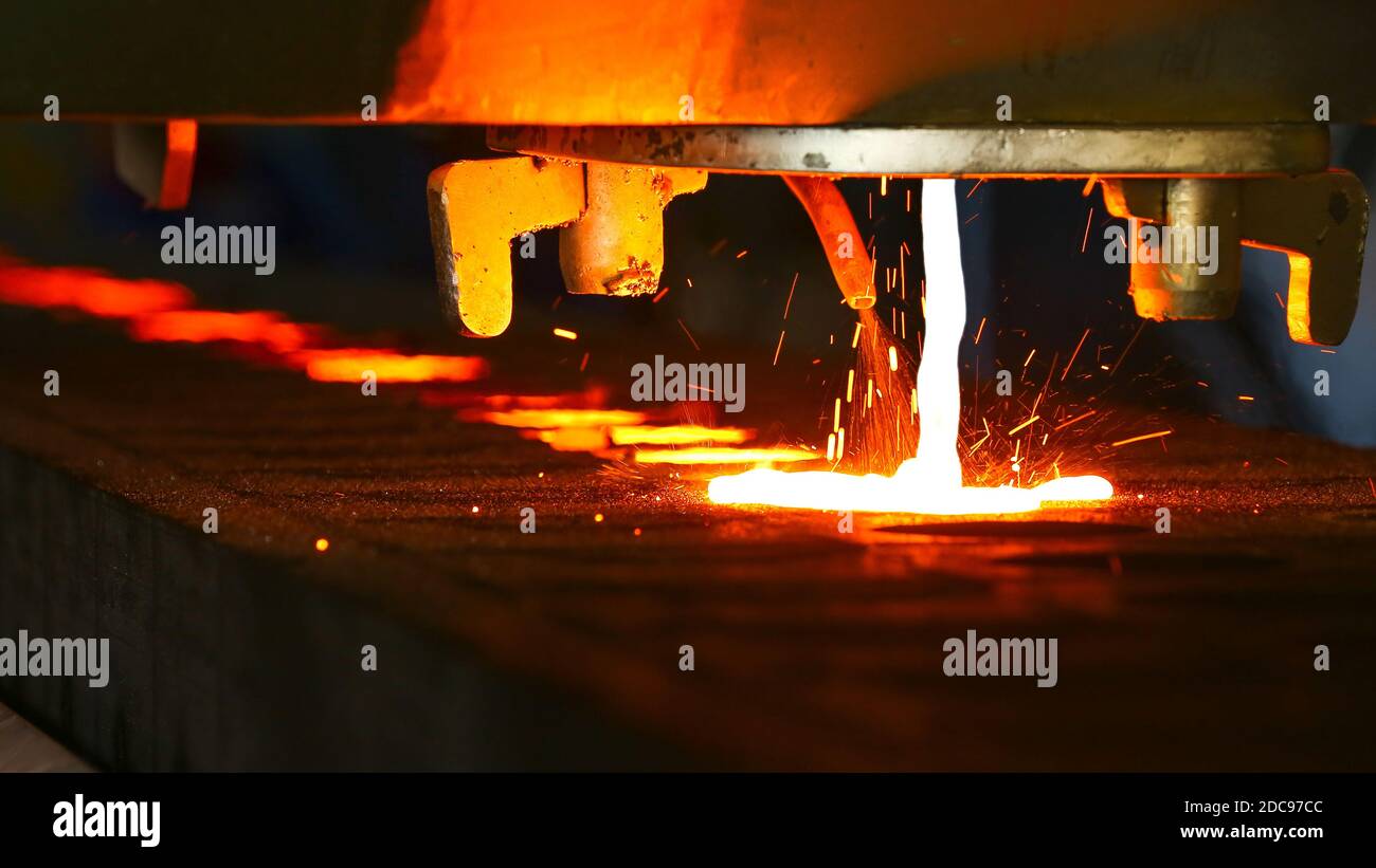Industrial factory and machinery. Metal casting plant Stock Photo