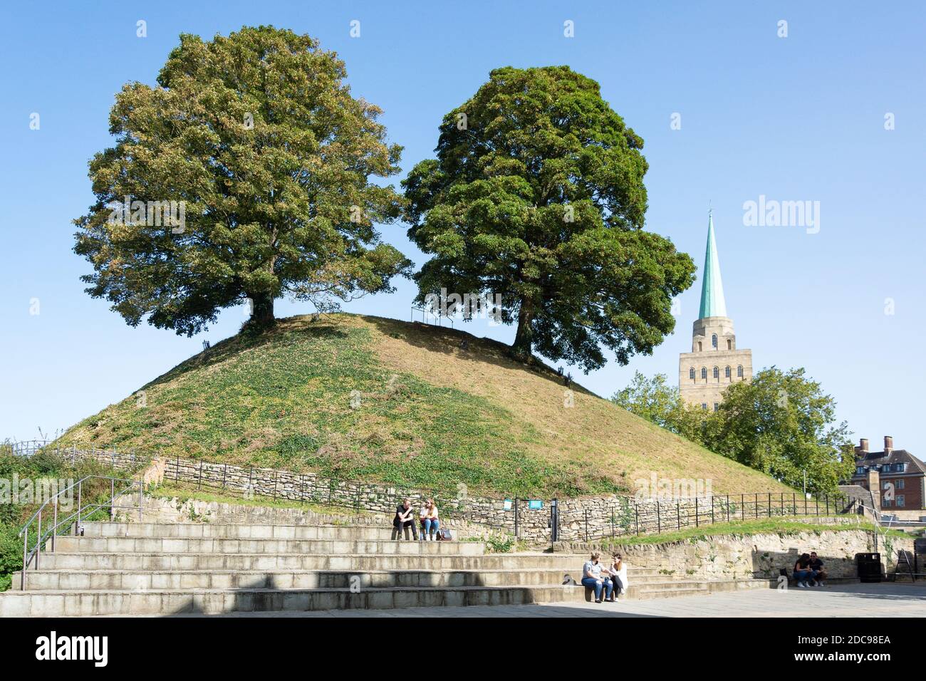 Castle Mound, Oxford Castle Quarter, Castle Street, Oxford, Oxfordshire, England, United Kingdom Stock Photo