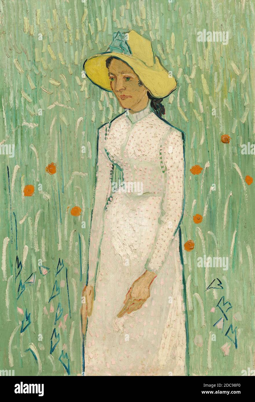 Vincent van Gogh, (artist), Dutch, 1853 - 1890, Girl in White, 1890, oil on canvas, overall: 66.7 x 45.8 cm (26 1/4 x 18 1/16 in.), framed: 96.2 x 73.7 cm (37 7/8 x 29 in Stock Photo