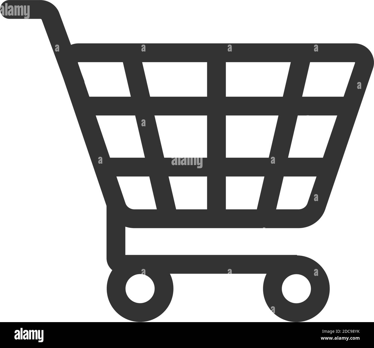 Simple shopping cart line-art web icon and buy symbol for web buttons Stock Vector