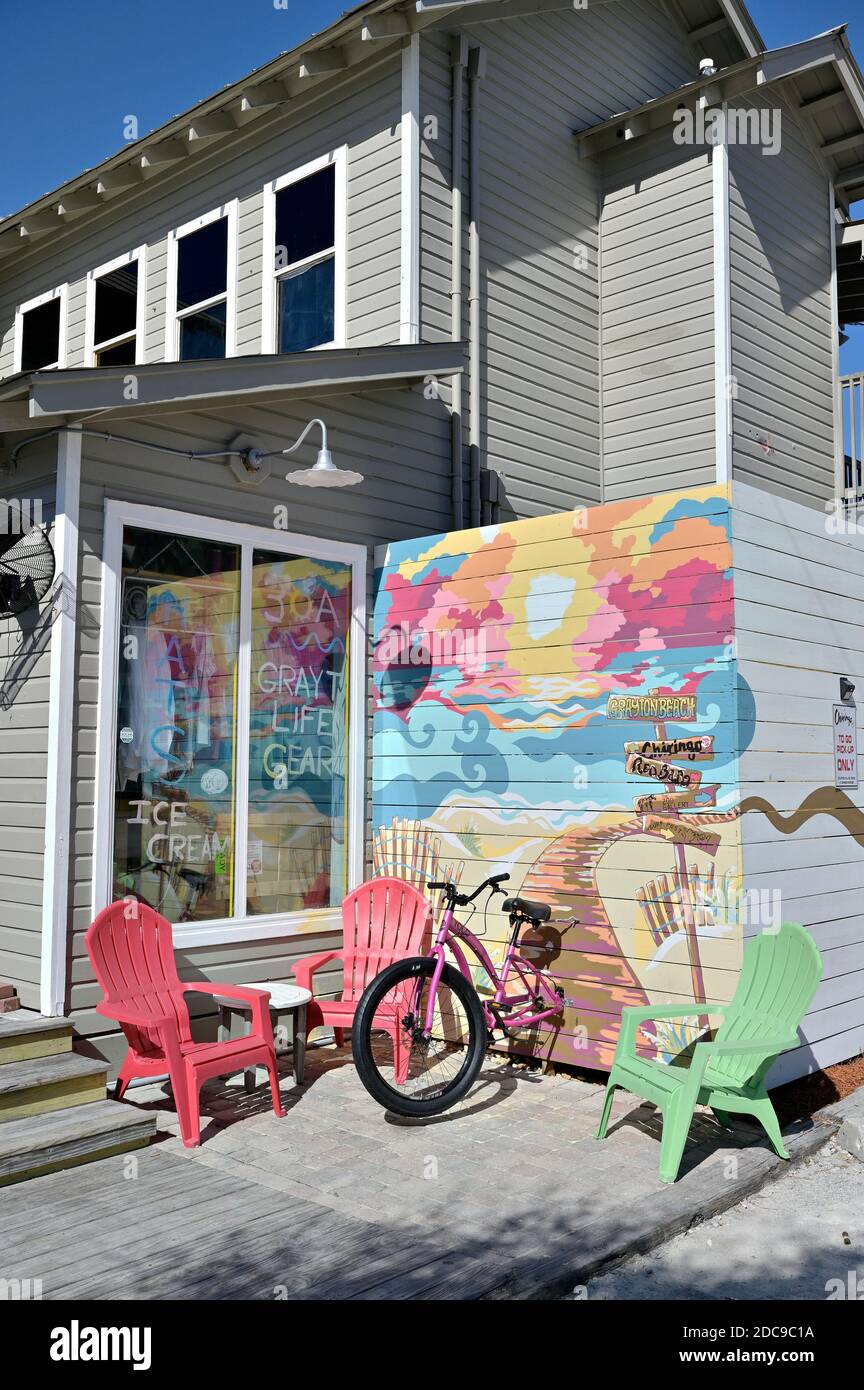Small store front or shop with a beach theme in the small beach