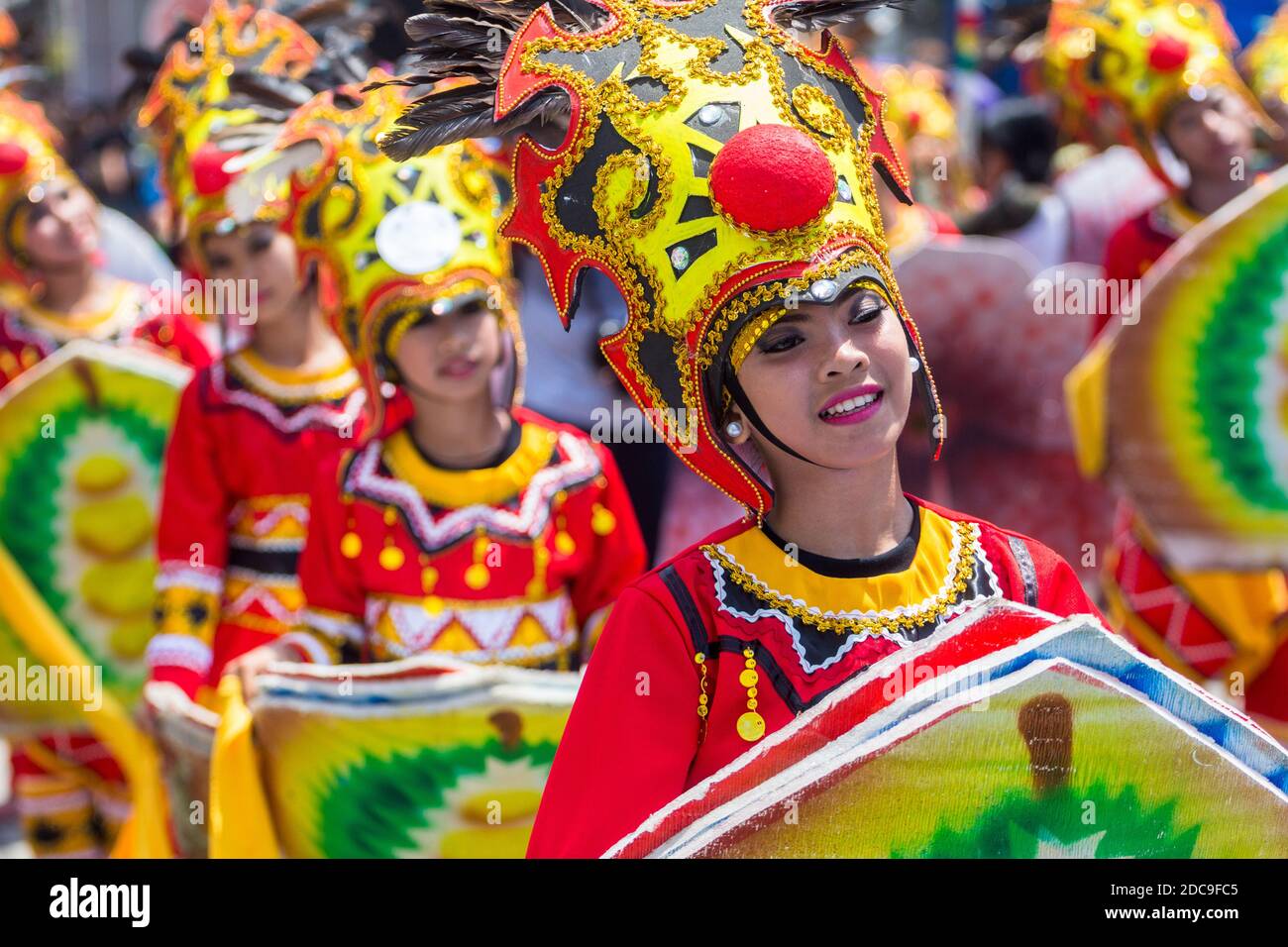 Colorful dancers during the Kadayawan Festival in Davao City