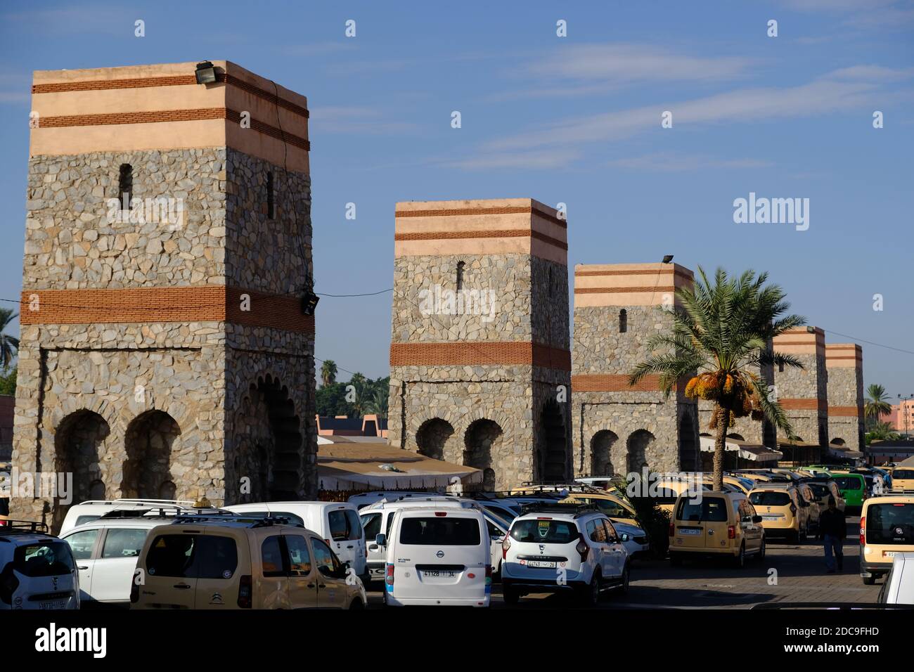 Morocco Marrakesh - Seven Saints of Marrakech - Place des 7 Saints - main grand taxi station Stock Photo