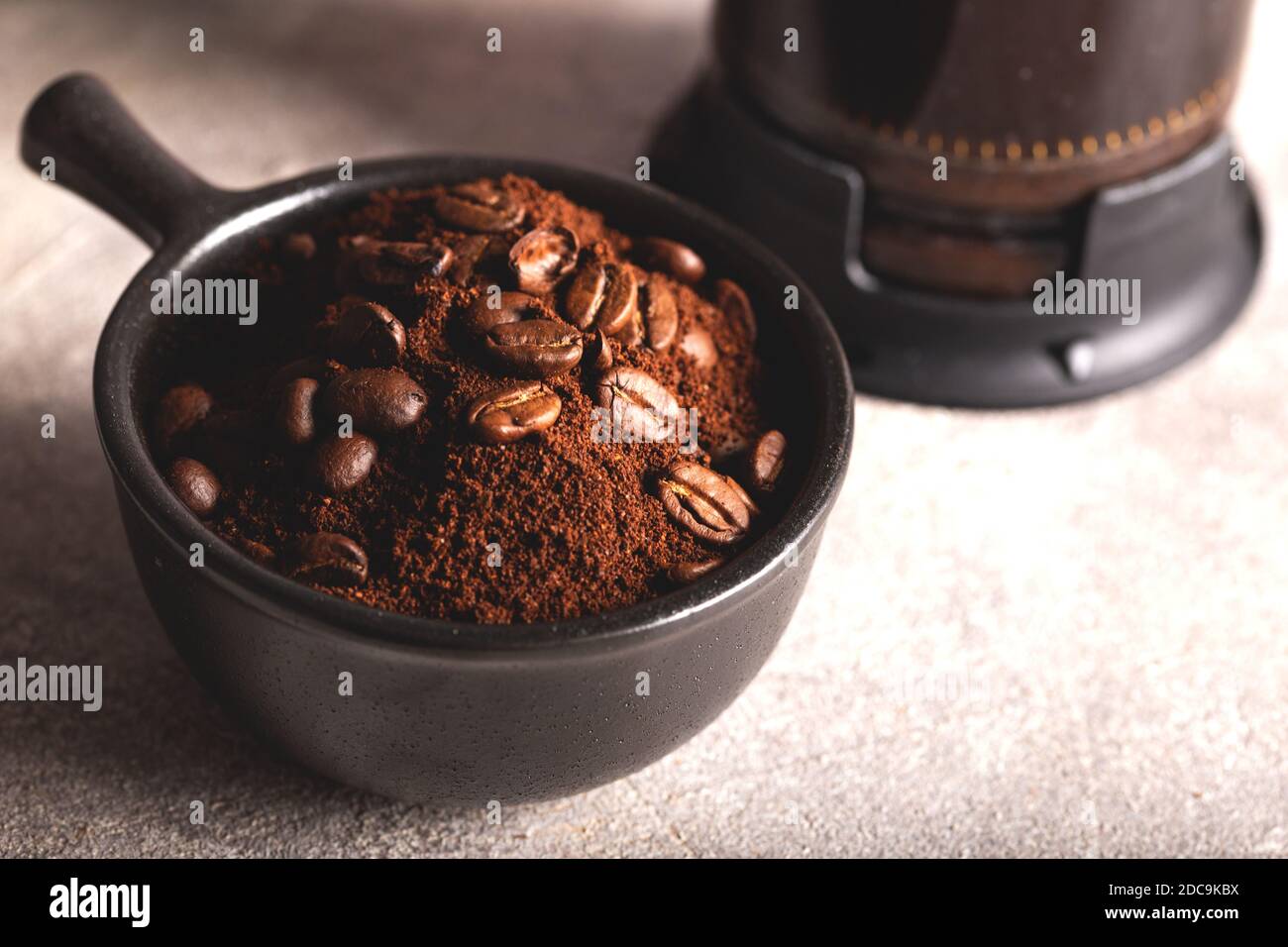View of Coffee beans ground on stone hi-res stock photography and images - Alamy
