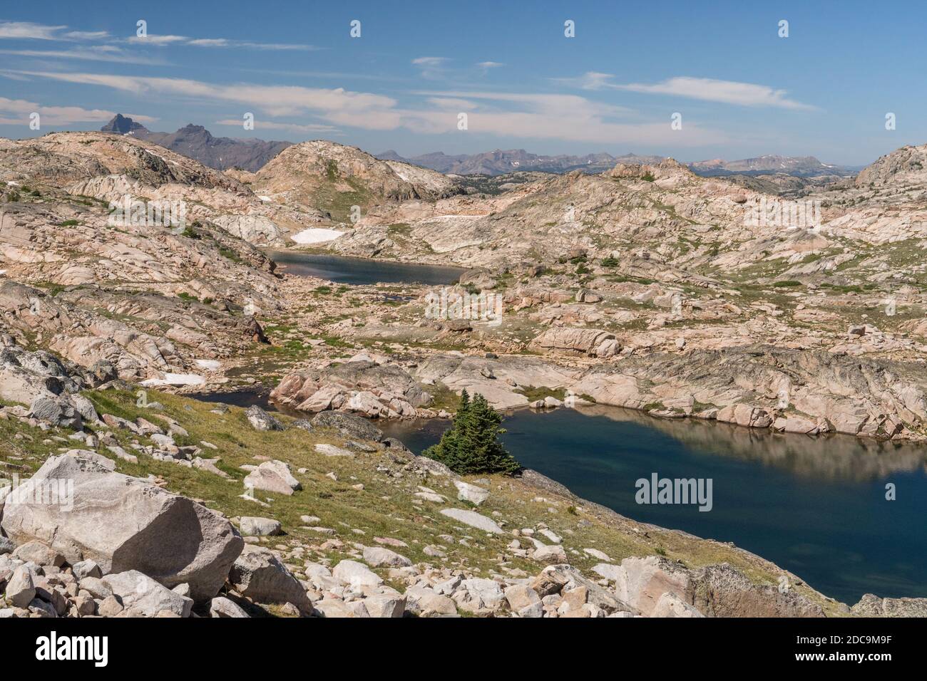 Arrowhead Lake with Pilot and Index Peaks in the distance in the Absaroka-Beartooth Wilderness Stock Photo