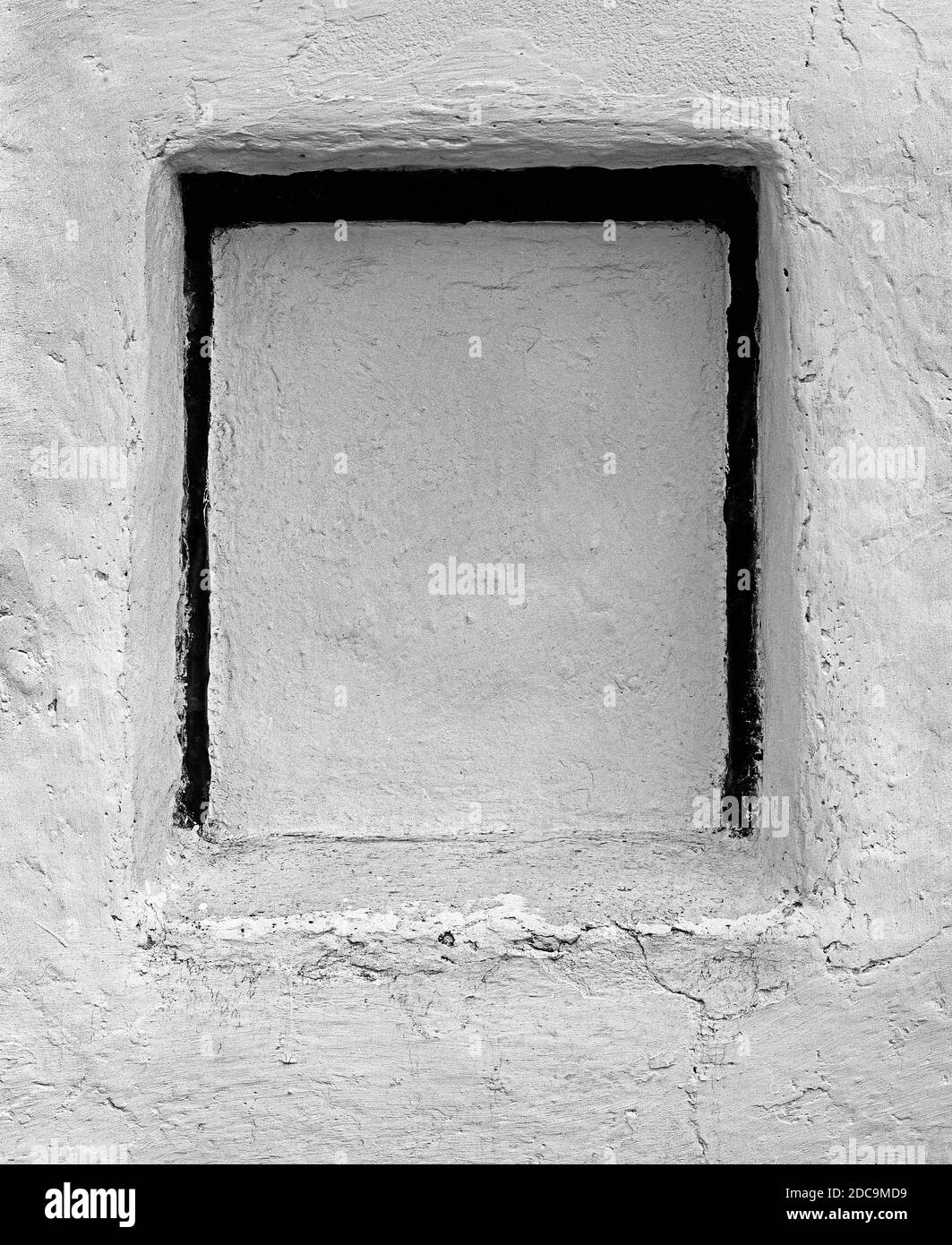 Blocked Up Window In White Wall Stock Photo