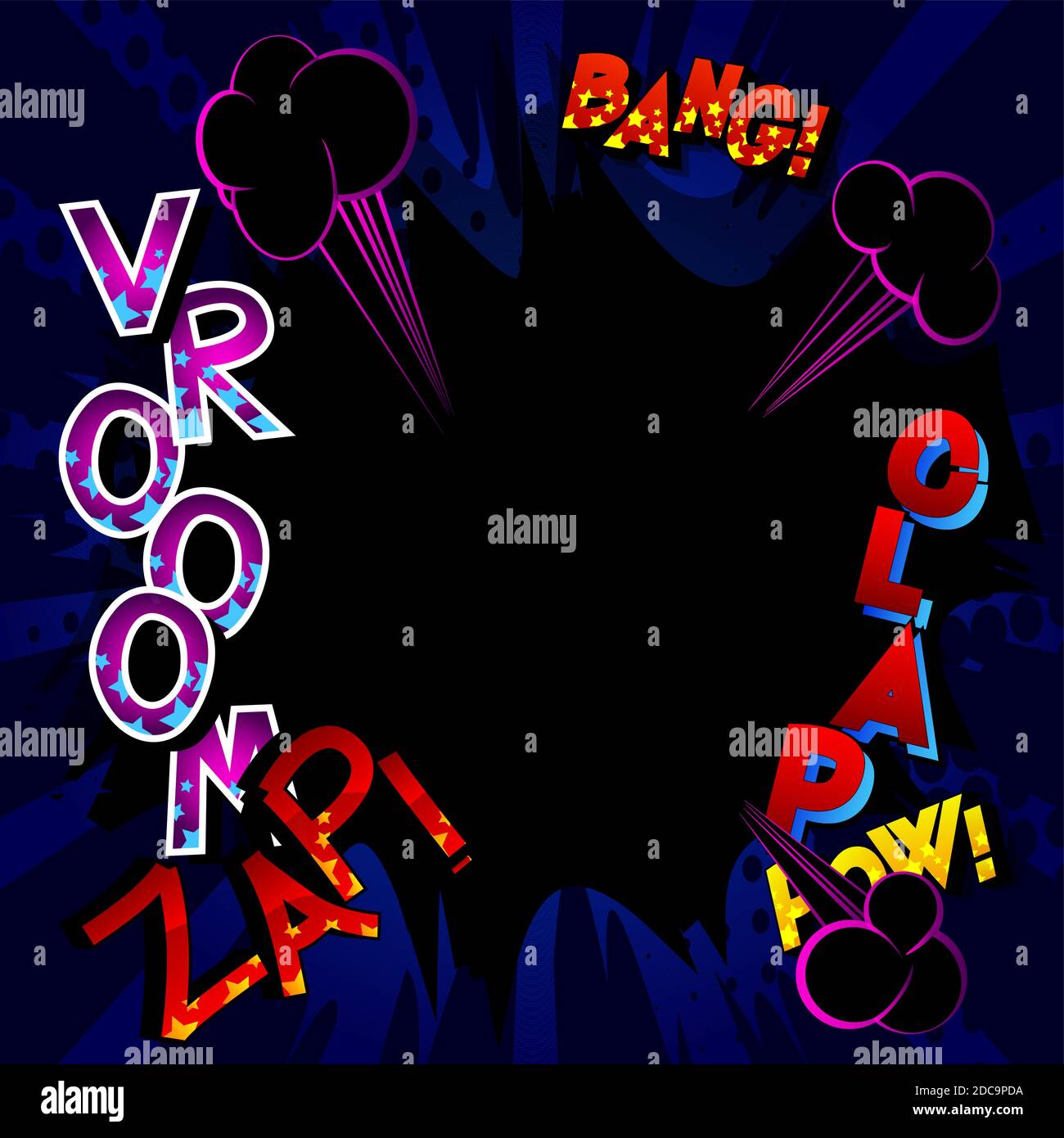 Comic book background with word sound effects. Vector illustrated
