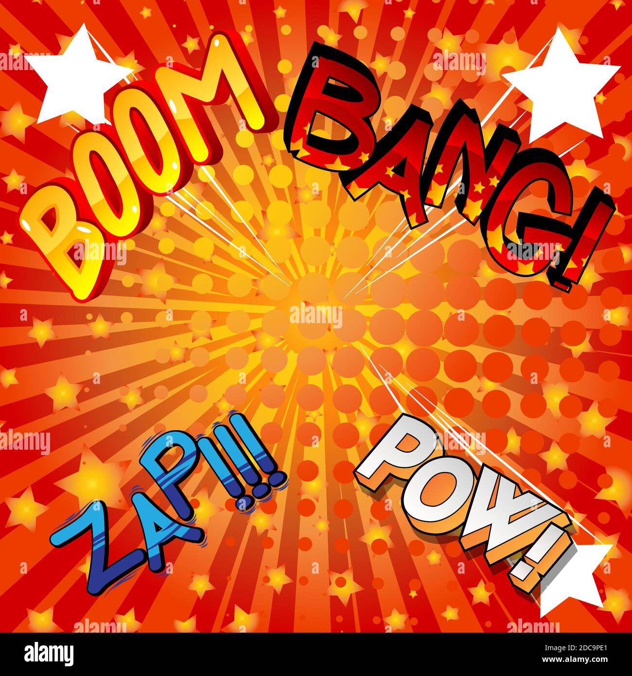 Comic book background with word sound effects. Vector illustrated