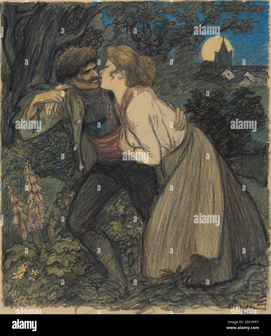 Поцелуй стейнлена картина