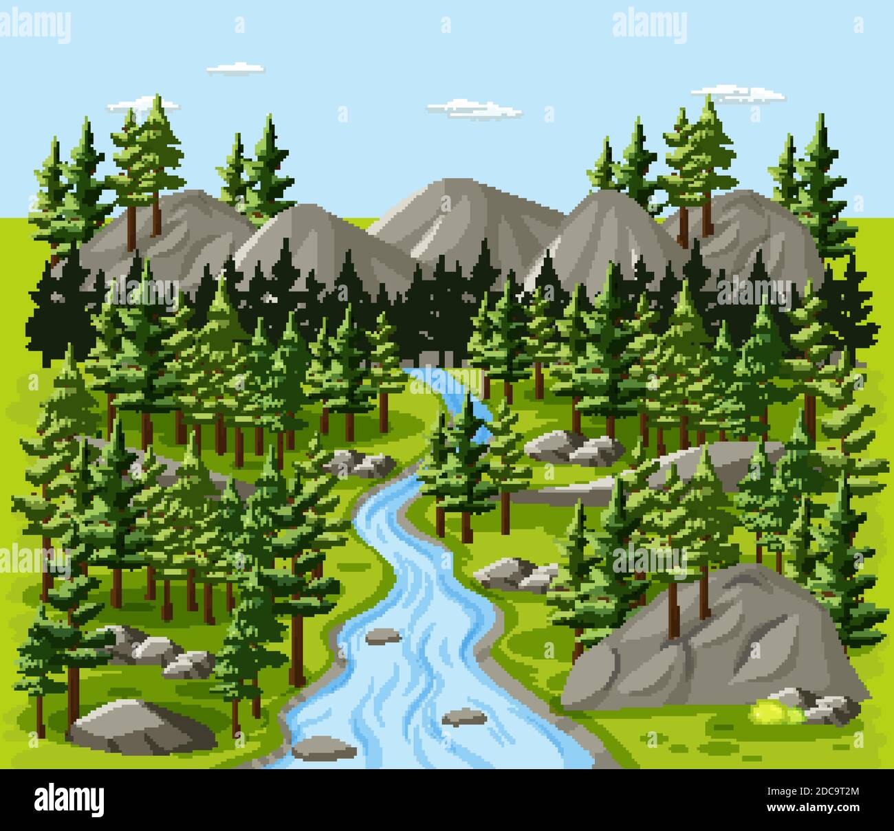 Forest nature landscape scene illustration Stock Vector Image & Art - Alamy