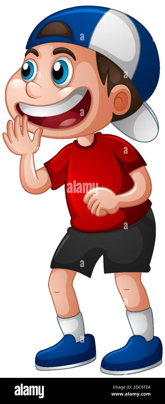 A boy wearing cap on white background illustration Stock Vector Image ...