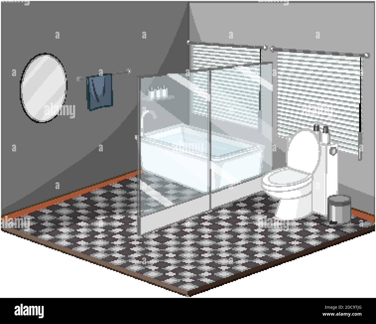 Bathroom interior with furniture illustration Stock Vector Image & Art ...