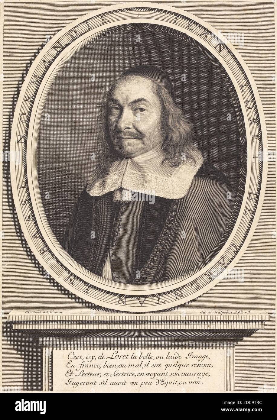 Robert Nanteuil, (artist), French, 1623 - 1678, Jean Loret, 1658, engraving Stock Photo