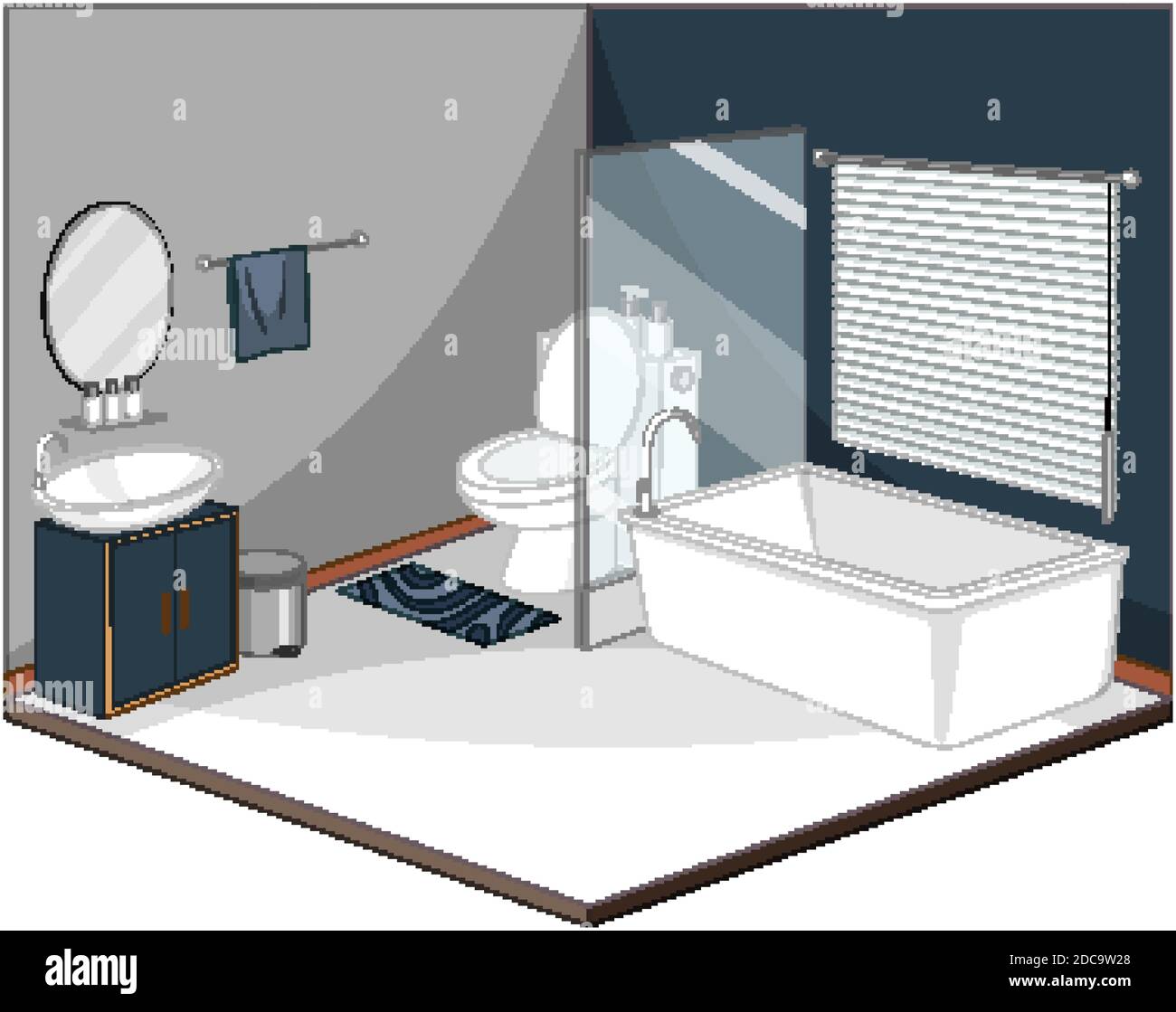 Bathroom interior with furniture illustration Stock Vector Image & Art ...