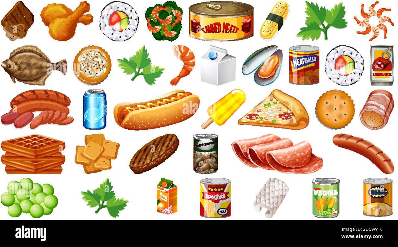 Set of food isolated illustration Stock Vector Image & Art - Alamy