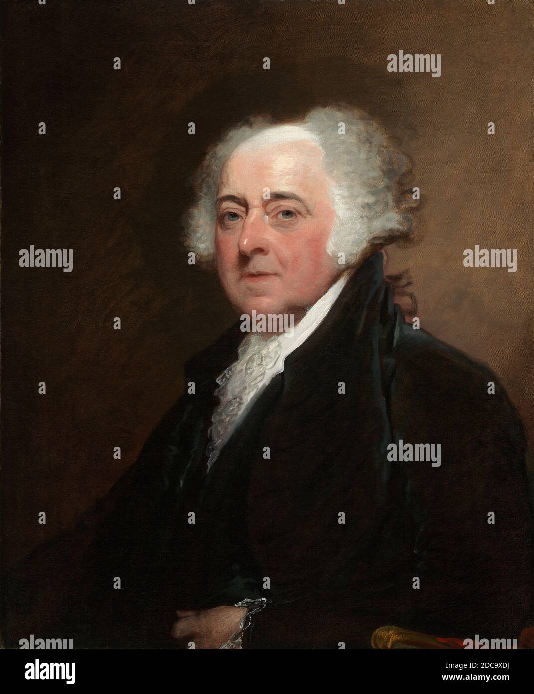 Gilbert Stuart, (painter), American, 1755 - 1828, John Adams, c. 1800/1815, oil on canvas, overall: 73.7 x 61 cm (29 x 24 in.), framed: 97.5 x 84.5 x 10.8 cm (38 3/8 x 33 1/4 x 4 1/4 in Stock Photo